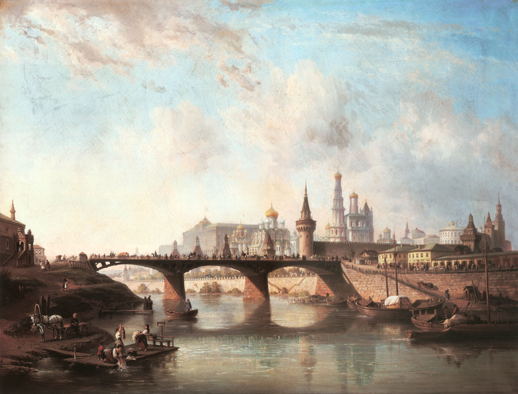 Вейс. Вид Москворецкого моста. 1852