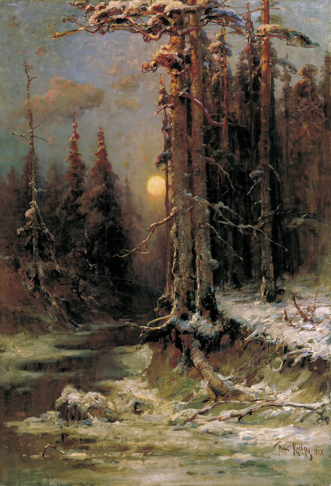 Клевер. Закат солнца зимой (Зимний вечер). 1897