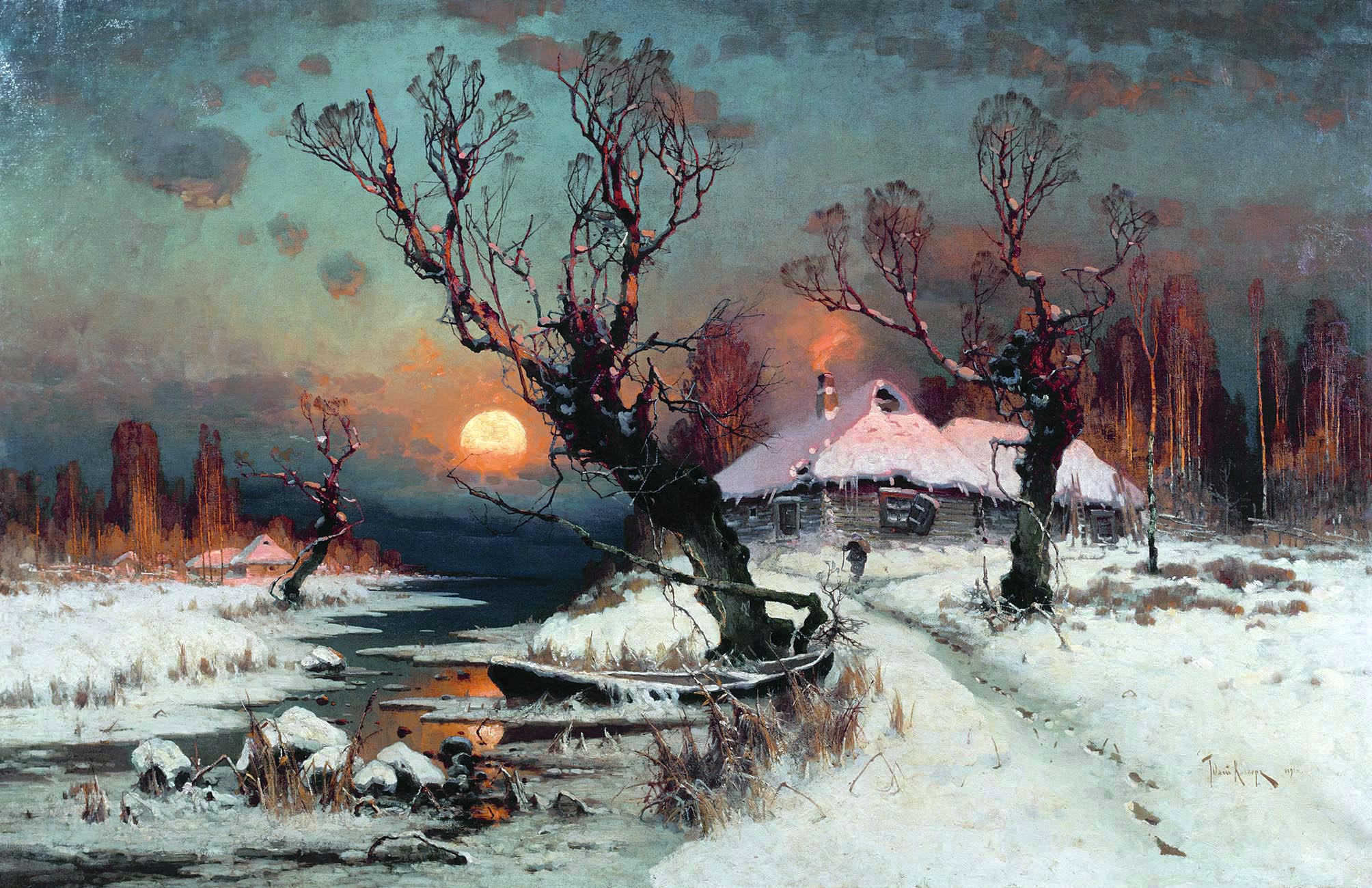 Клевер. Закат солнца зимой. 1891