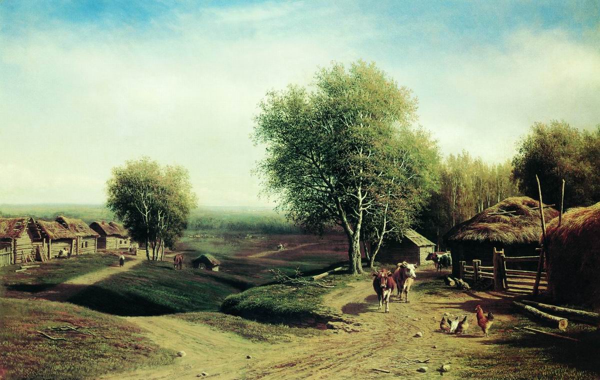 Клодт М.К.. Возвращение стада в деревню. 1870