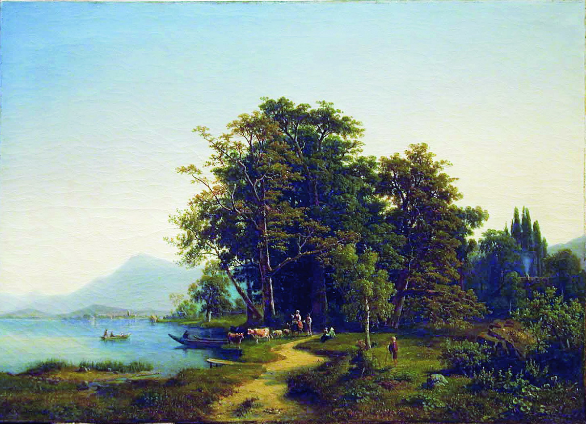 Клодт М.К.. Пейзаж с горным озером. 1865