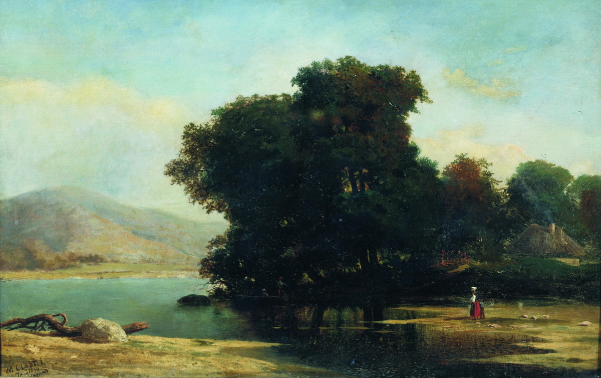 Клодт М.К.. Пейзаж с селянами. 1860