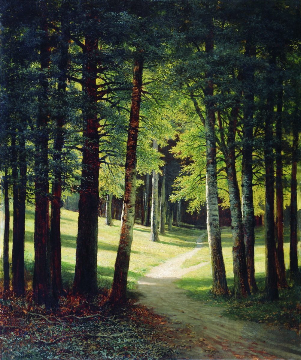 Клодт М.К.. Лесной пейзаж (Аллея в березовой роще). 1867