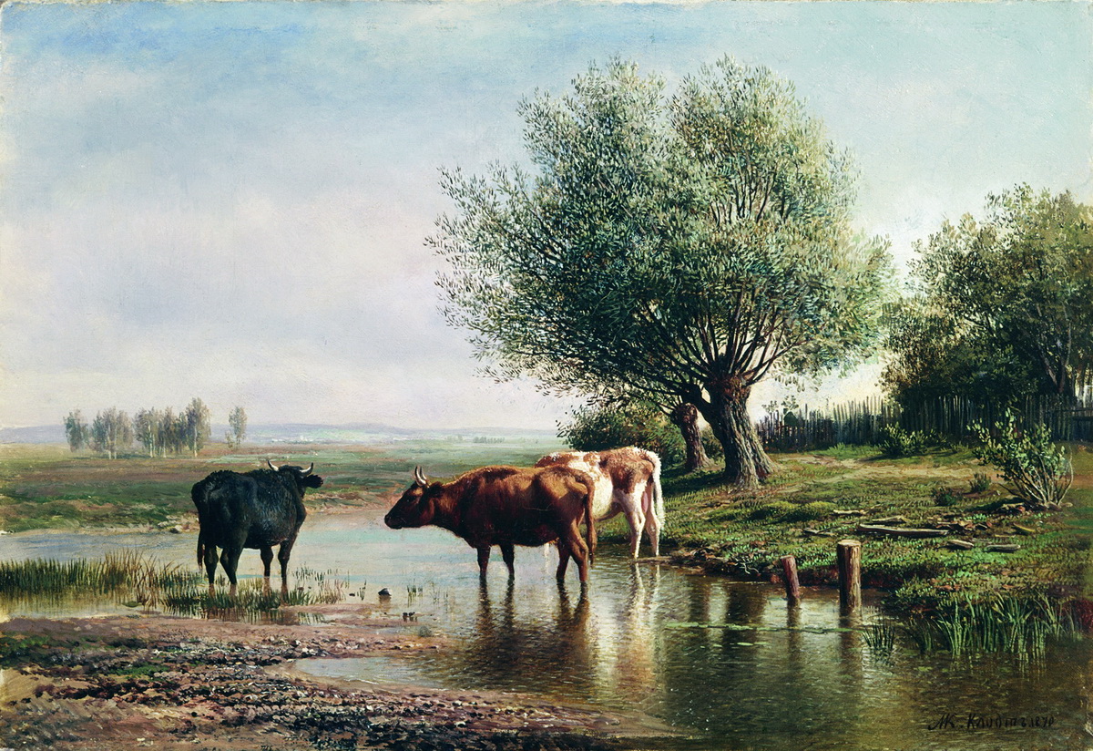 Клодт М.К.. Пейзаж с коровами