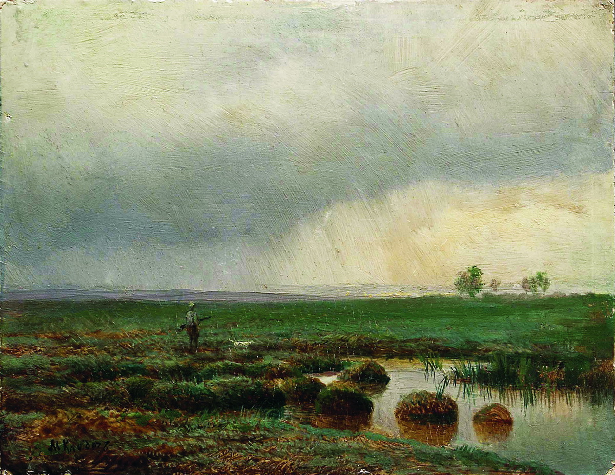 Клодт М.К.. Охотник на болоте. 1870-е