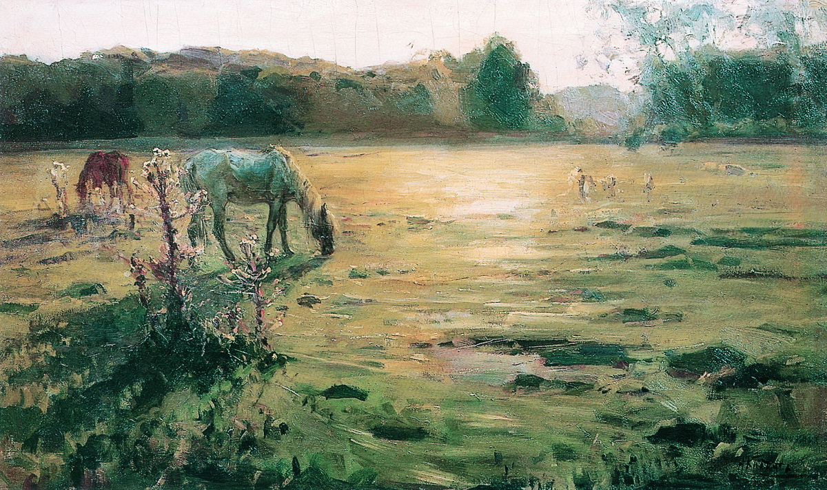 Клодт М.К.. Лошади на лугу. 1863