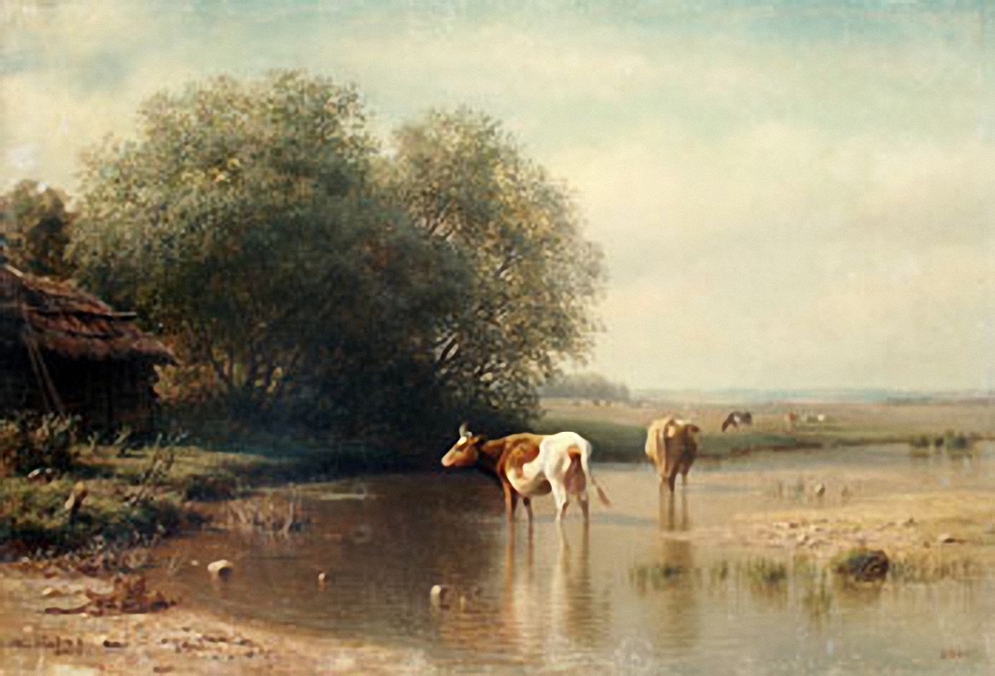 Клодт М.К.. Коровы на водопое. 1871