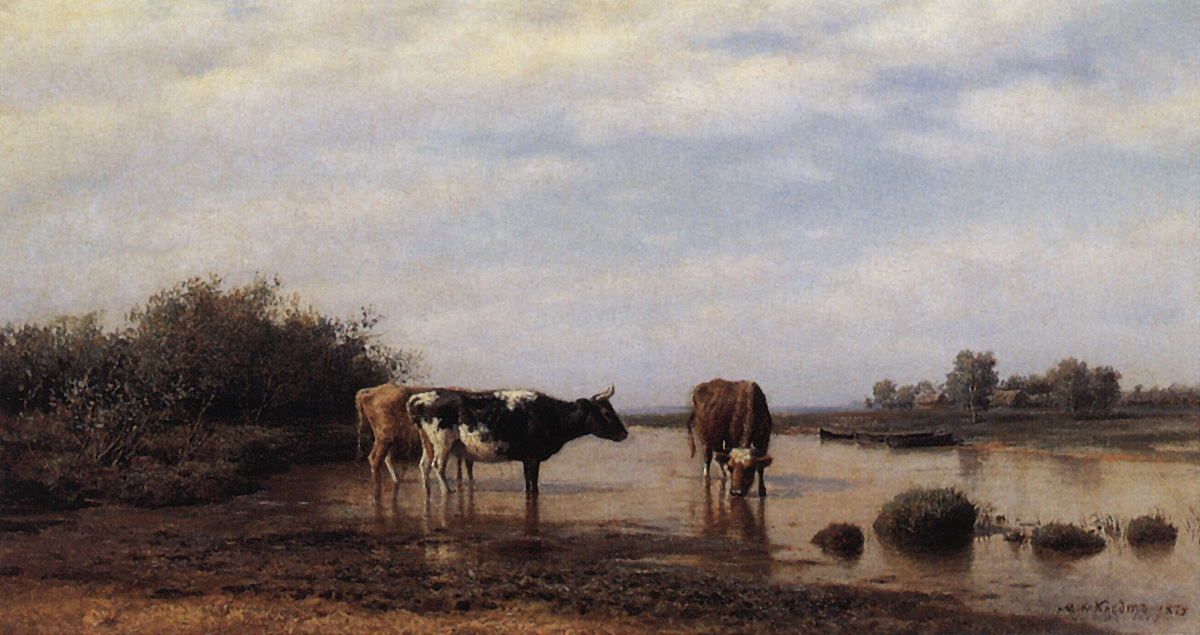 Клодт М.К.. Коровы на водопое. 1879