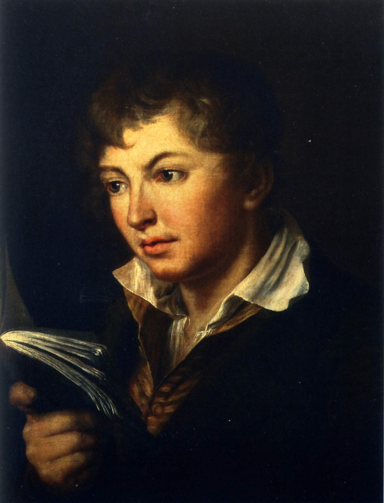 Неизвестный художник первой пол. XIX в.. Мальчик с книгой. (Портрет Ираклия Моркова). 1800-е