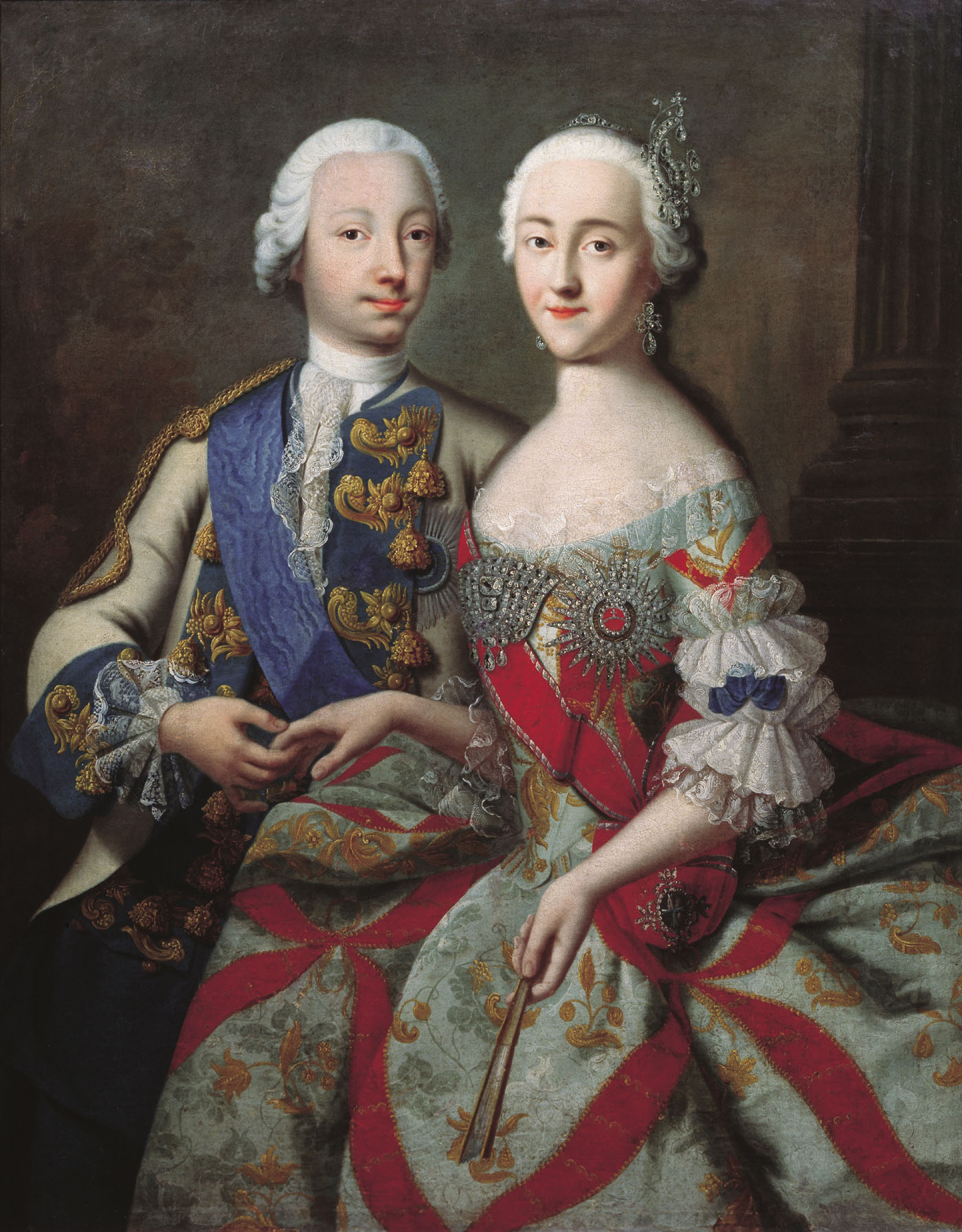 Гроот Г.-Х.. Портрет цесаревича Петра Фёдоровича и великой княгини Екатерины Алексеевны. 1740-е