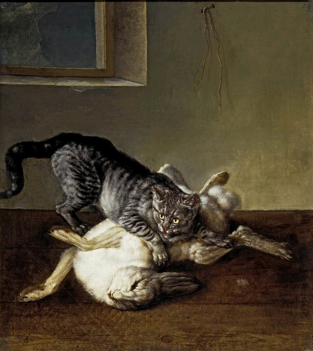 Гроот И.-Ф.. Кот и мертвый заяц. 1777
