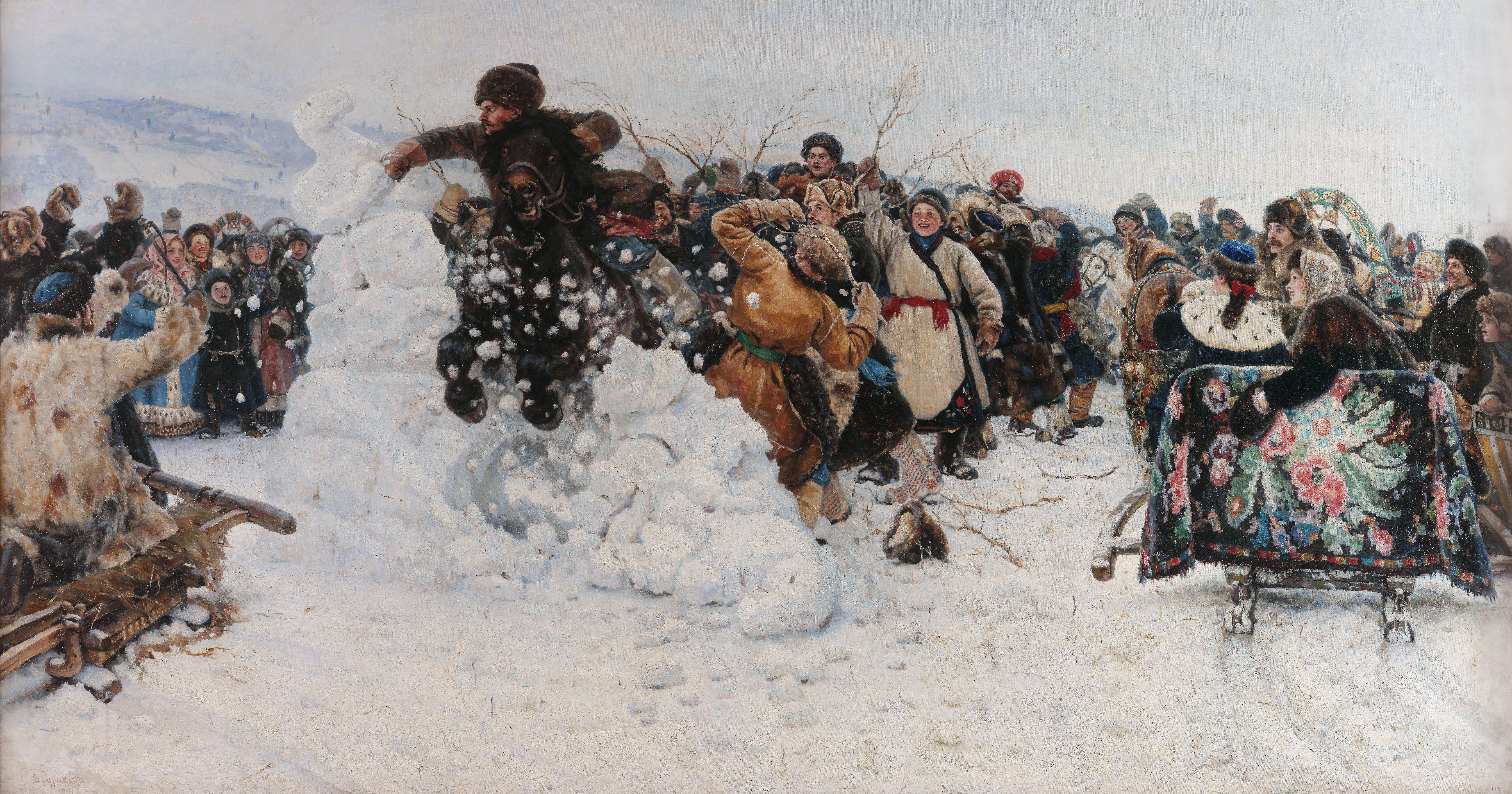 Суриков. Взятие снежного городка. 1891