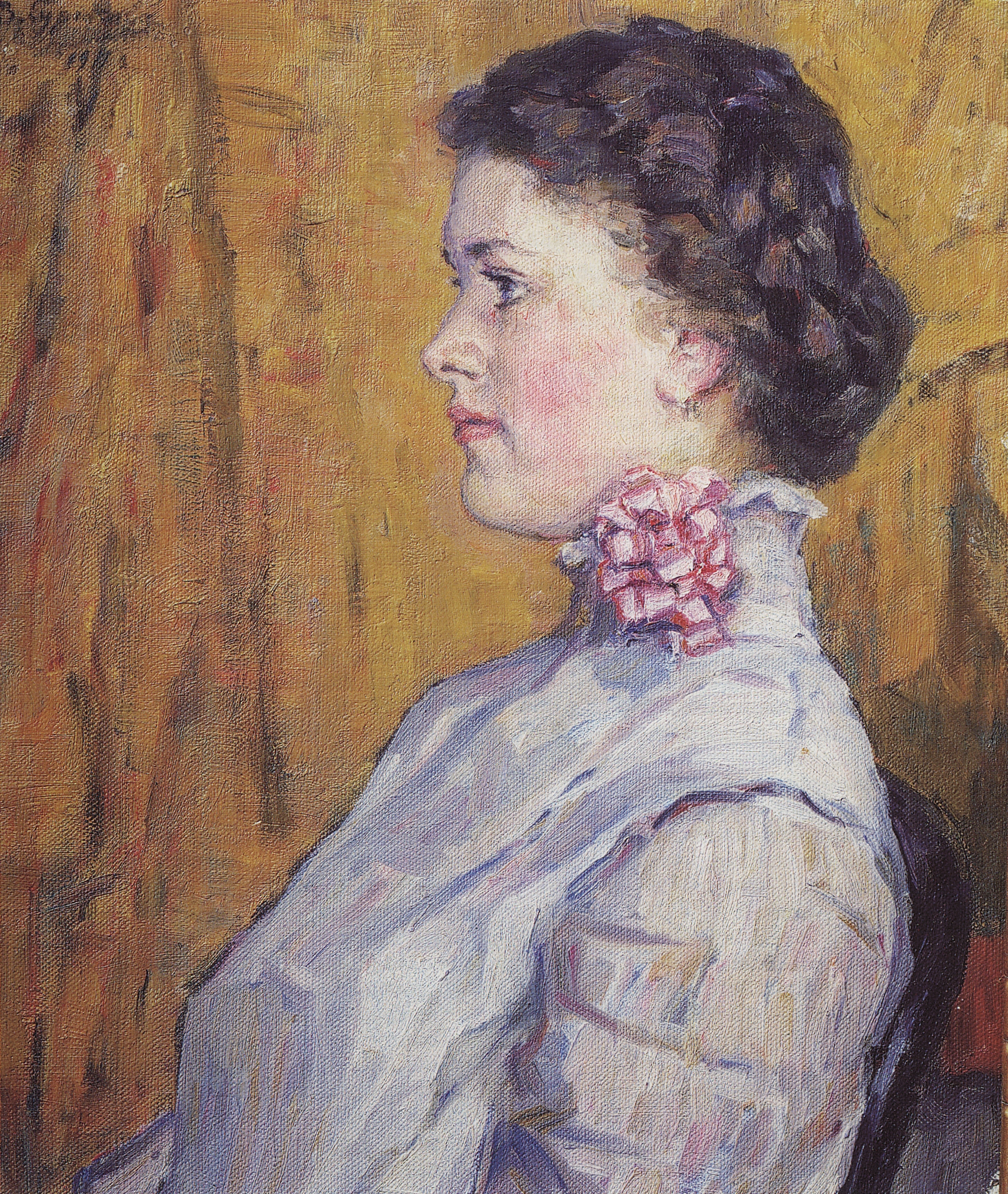 Суриков. Портрет неизвестной на желтом фоне. 1911