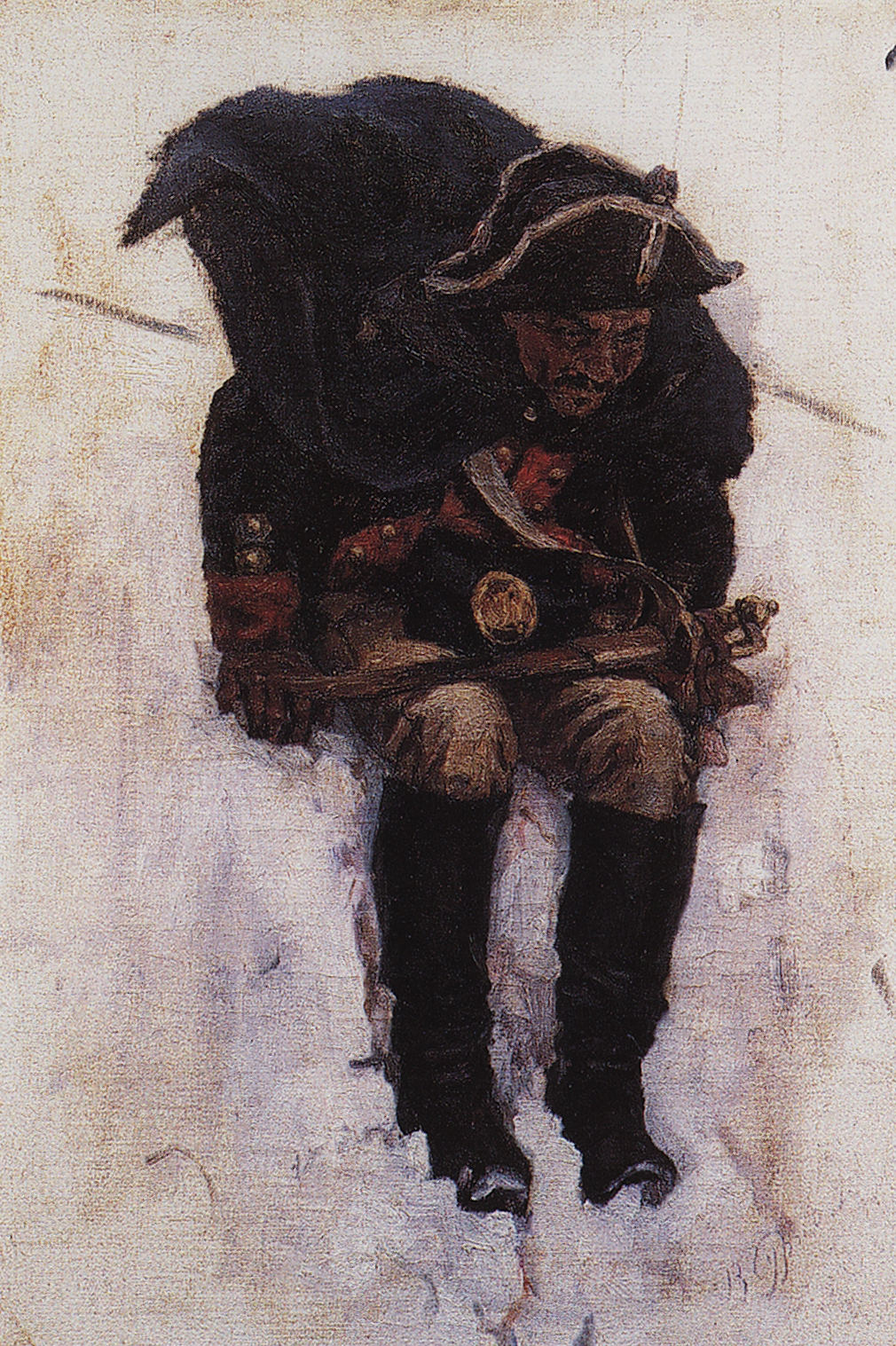 Суриков. Солдат, спускающийся по склону снежной горы. 1898