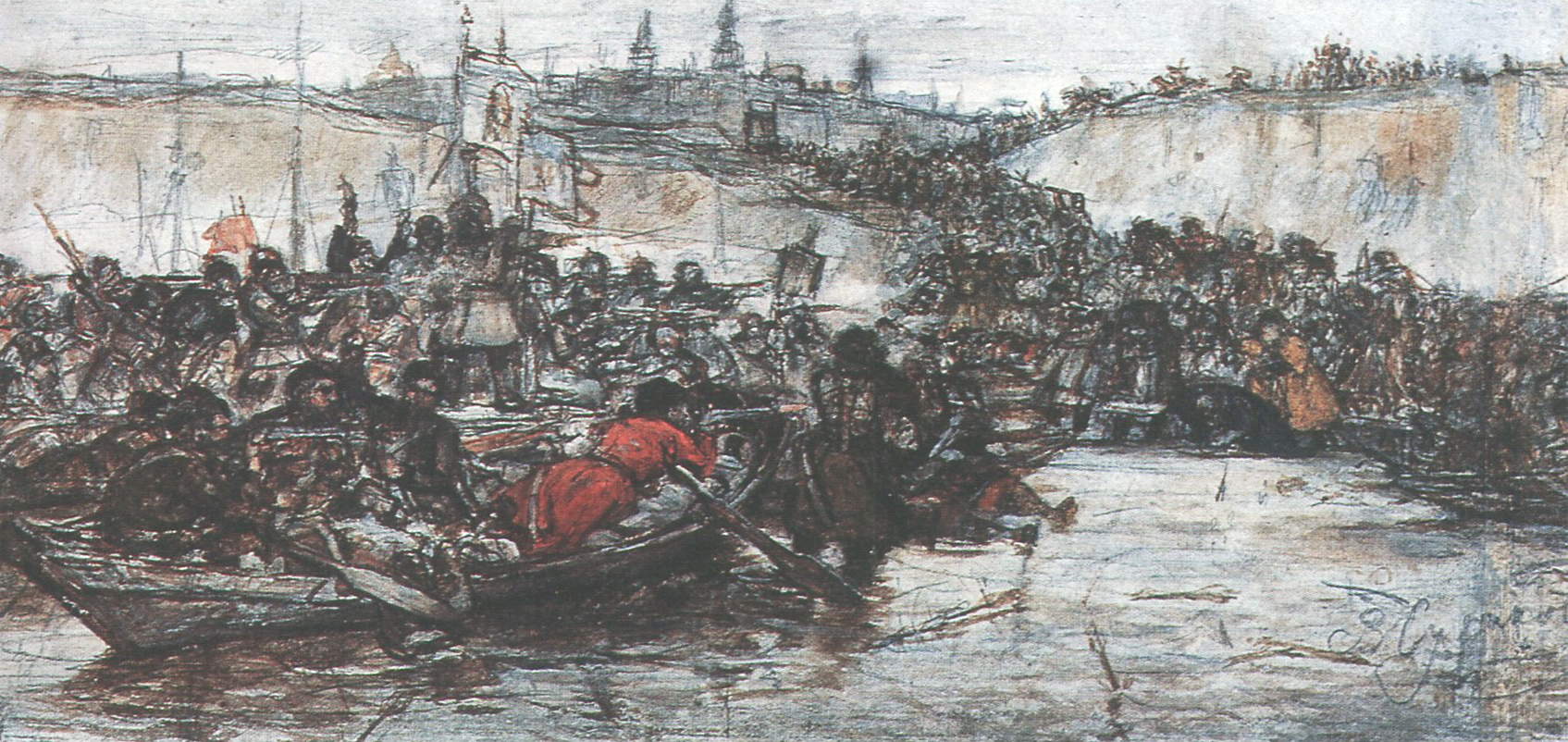 Суриков. Покорение Сибири Ермаком. Около 1891