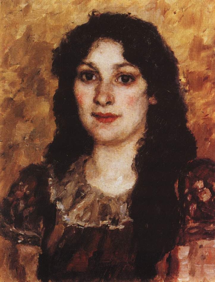 Суриков. Портрет Елизаветы Августовны Суриковой, жены художника. 1888