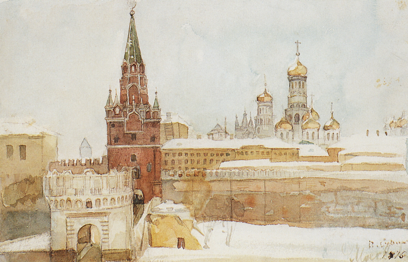 Суриков. Вид на Кремль зимой. 1876