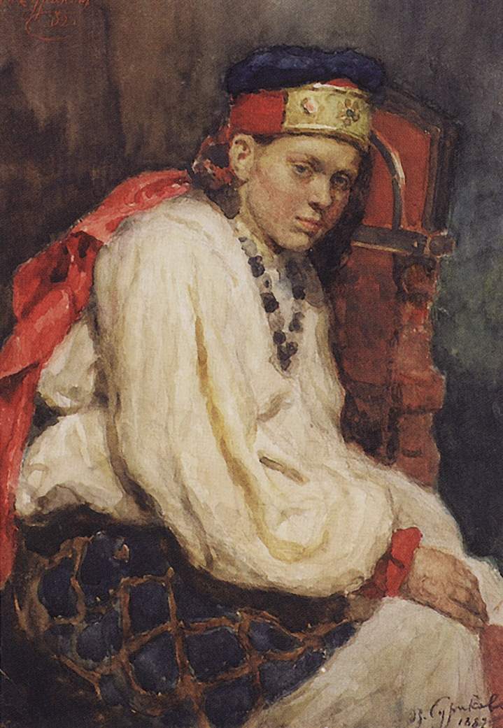 Суриков. Натурщица в старинном русском костюме. 1882