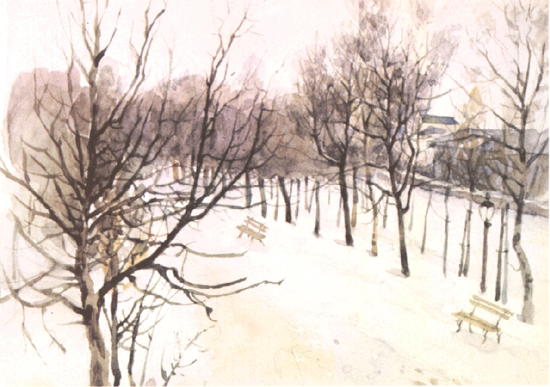 Суриков. Зубовский бульвар зимой. 1880-1882