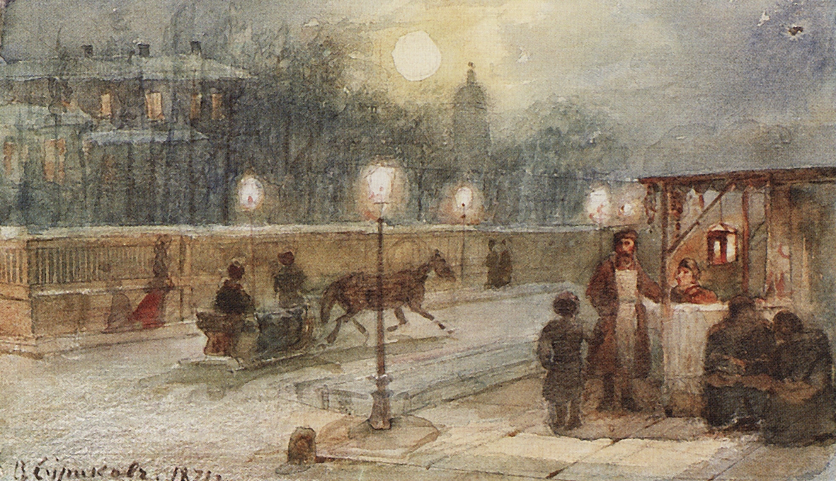 Суриков. Вечер в Петербурге. 1871