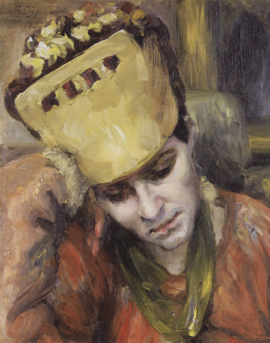 Суриков. Портрет молодой женщины в кокошнике. 1892