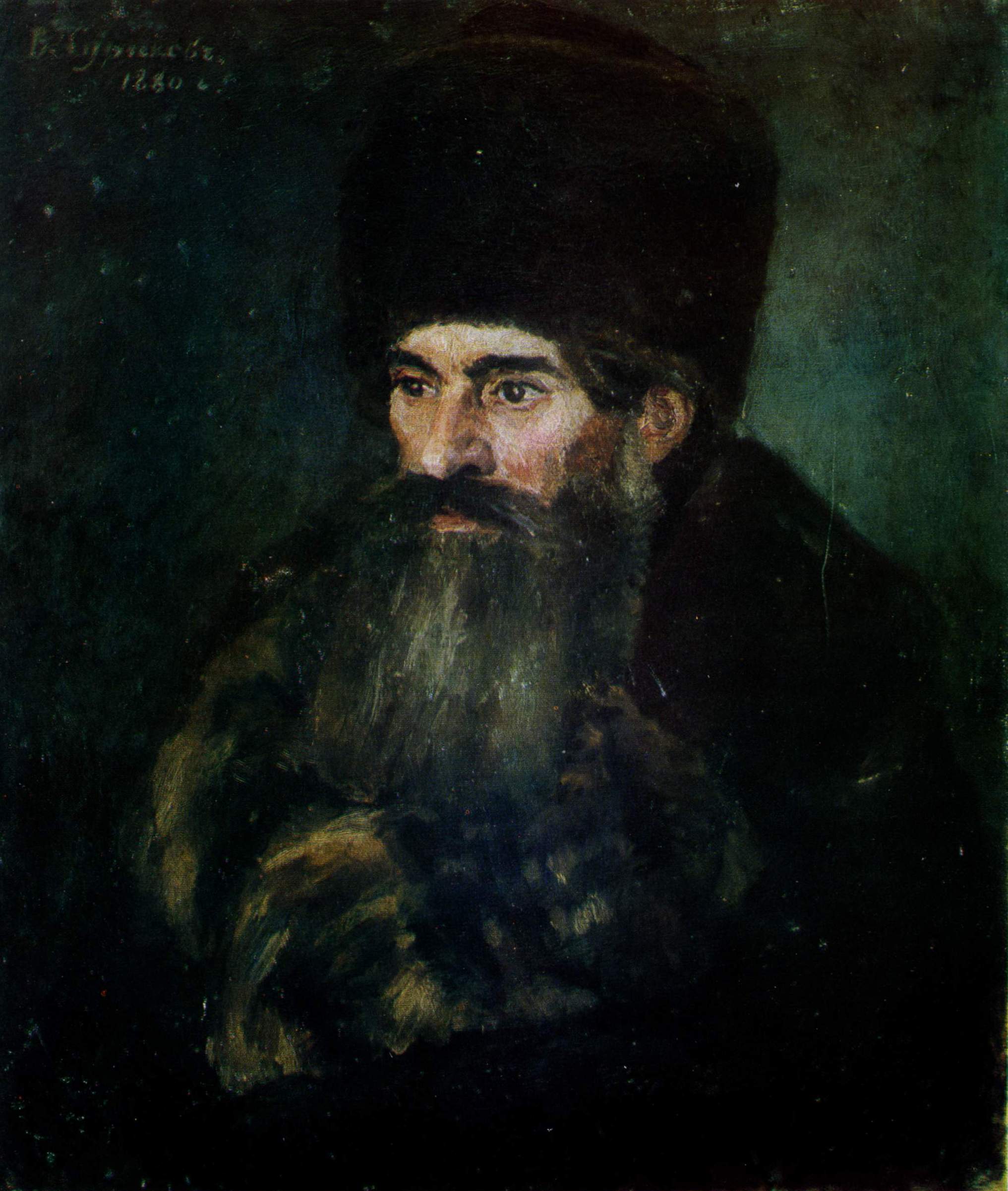 Суриков. Старик в шубе. 1880