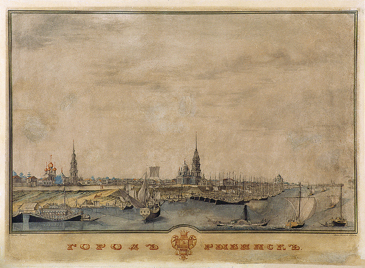 Белоногов. Вид города Рыбинска. 1848
