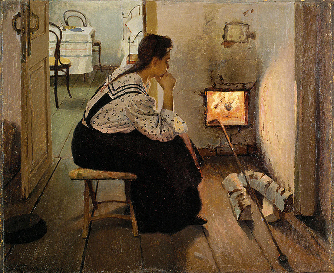 Калиниченко. Думы у печки. 1897