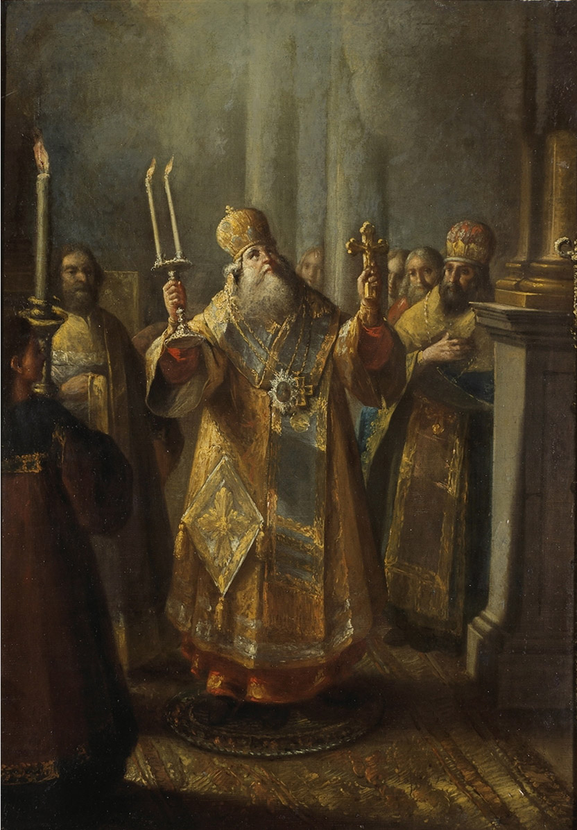 Бельский И.. Архиерей во время служения литургии