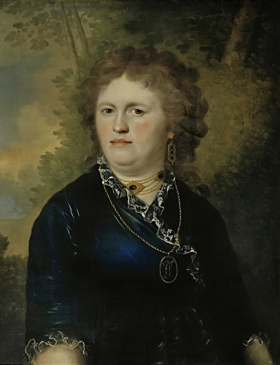 Истомин В.. Портрет неизвестной в синем платье. 1799
