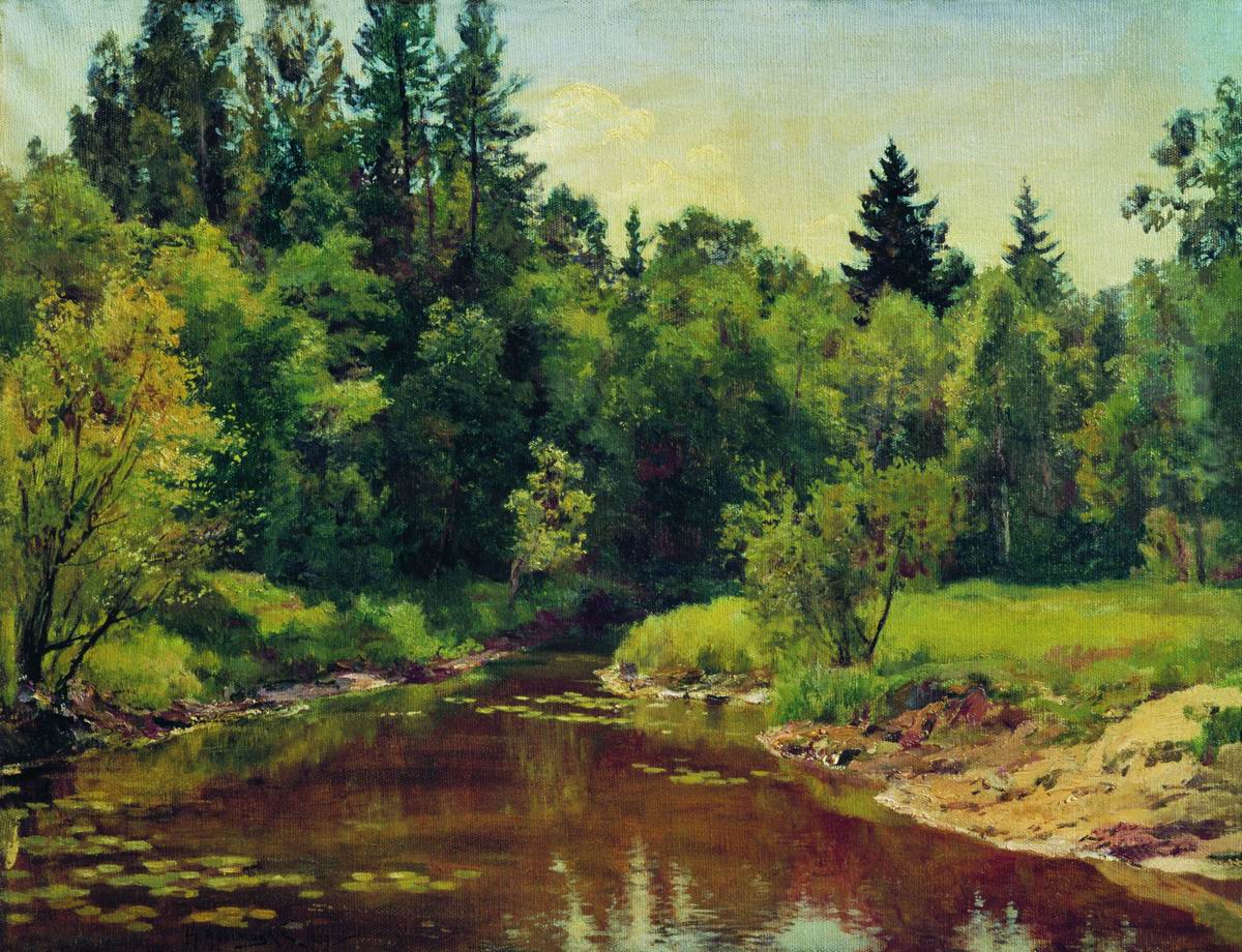 Крыжицкий. Лесная река. 1909