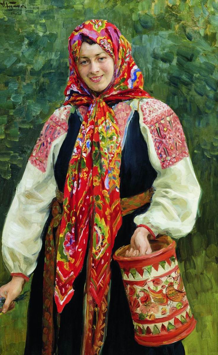 Куликов. Девушка с туесом. 1912