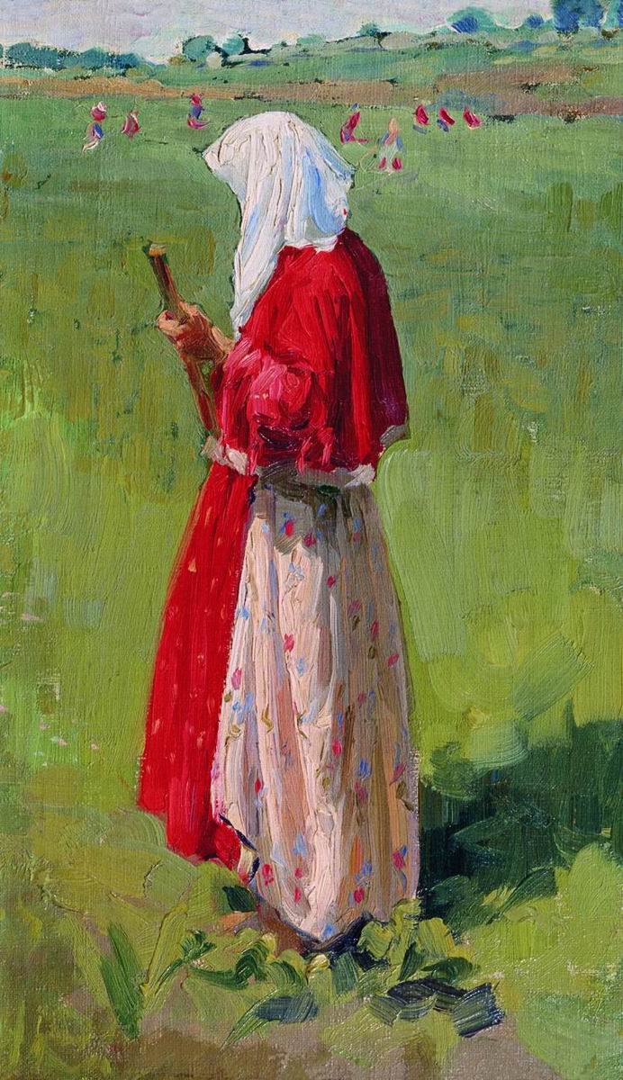 Куликов. Крестьянка с граблями. 1909
