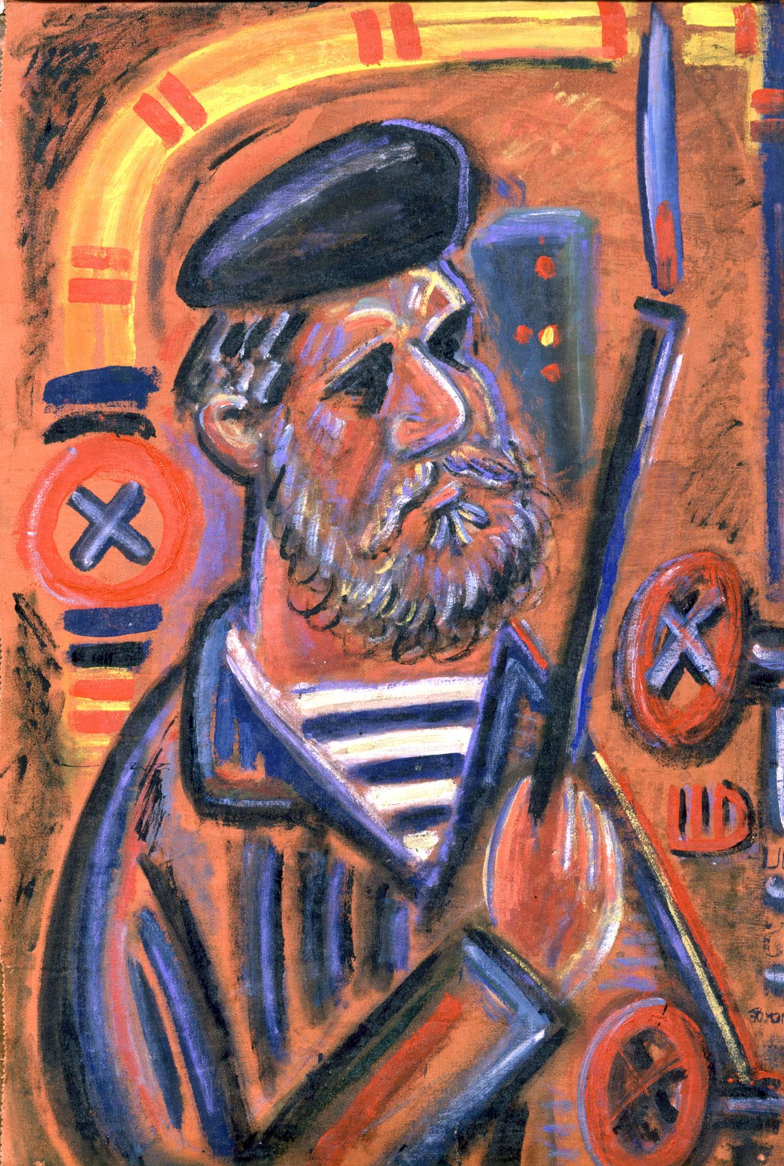 Шагин. Автопортрет в котельной. 1988