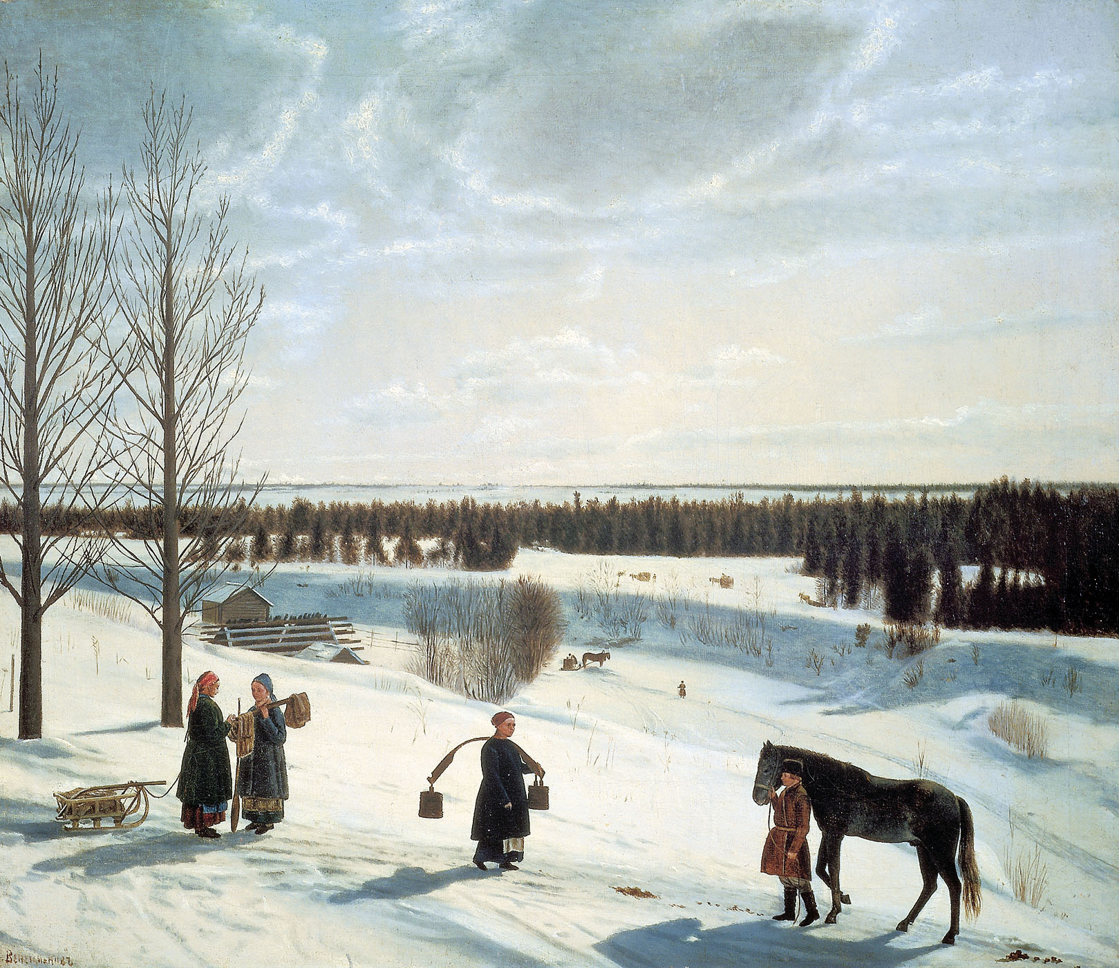 Крылов Н.. Зимний пейзаж. Русская зима. 1827