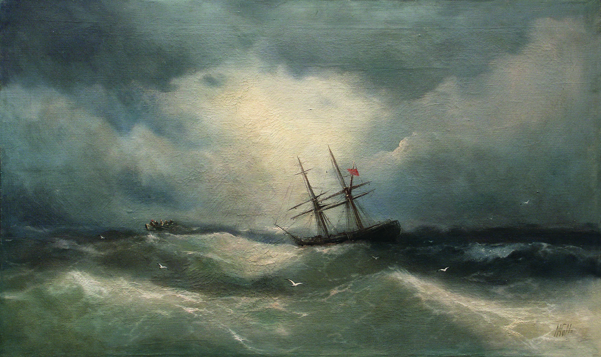 Лагорио. Корабль в море. 1890-е