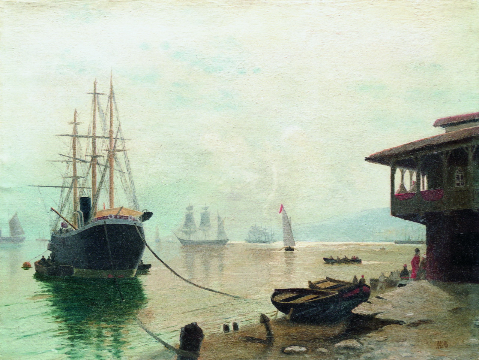 Лагорио. Парусники в гавани. 1890-е