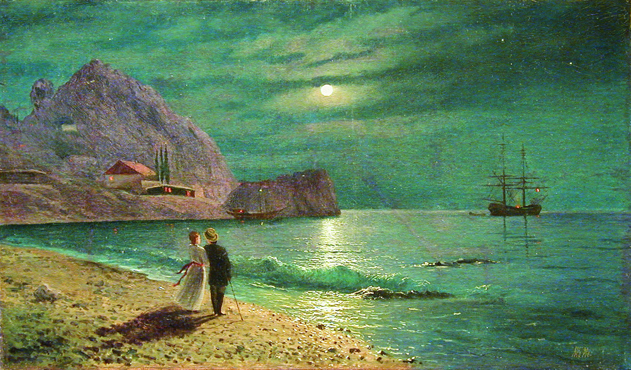 Лагорио. Ночь в Крыму. Берег моря. 1880-е