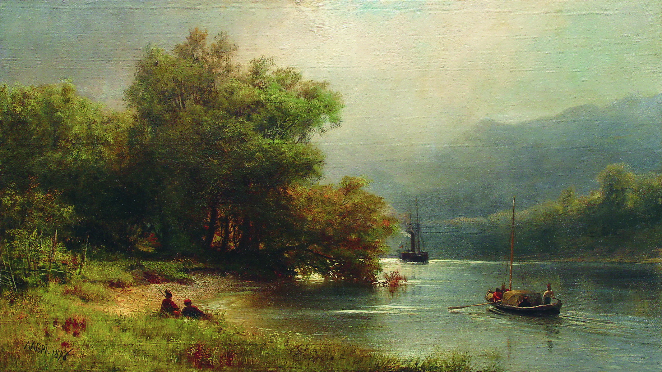 Лагорио. Пейзаж с рыбаками. 1876