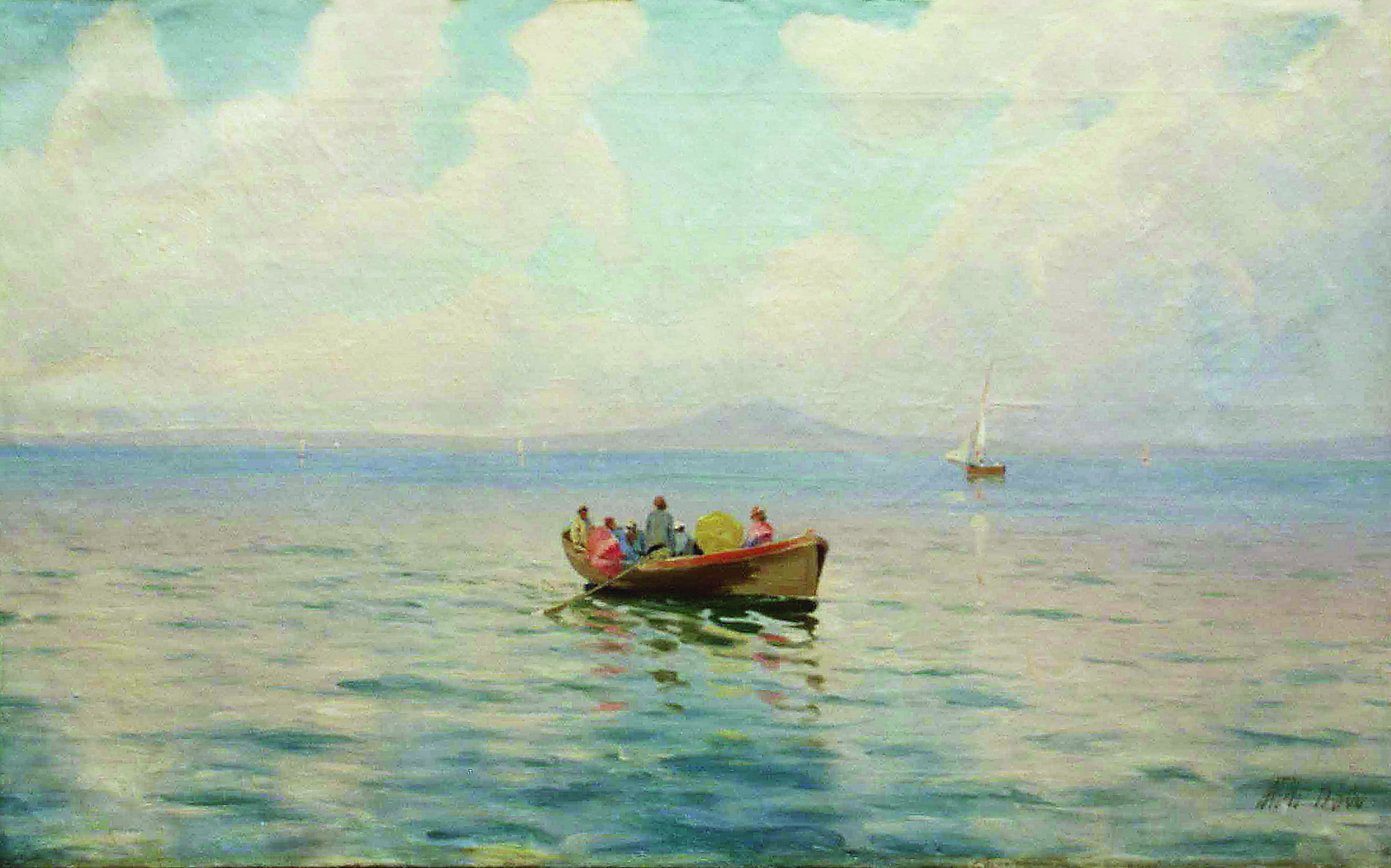 Лагорио. Вид на море с лодкой. 1900