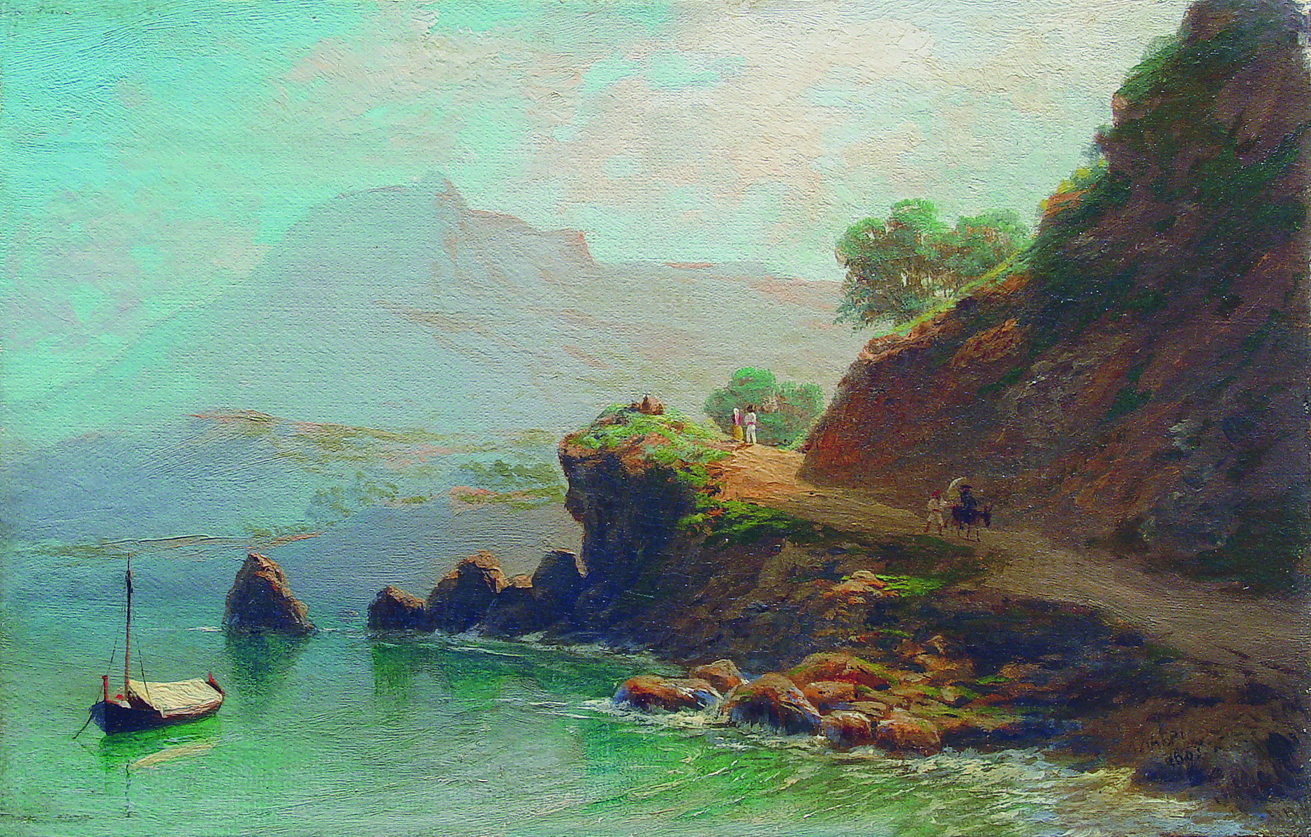 Лагорио. Залив. По горной дороге вдоль берега моря. 1860 (1863)