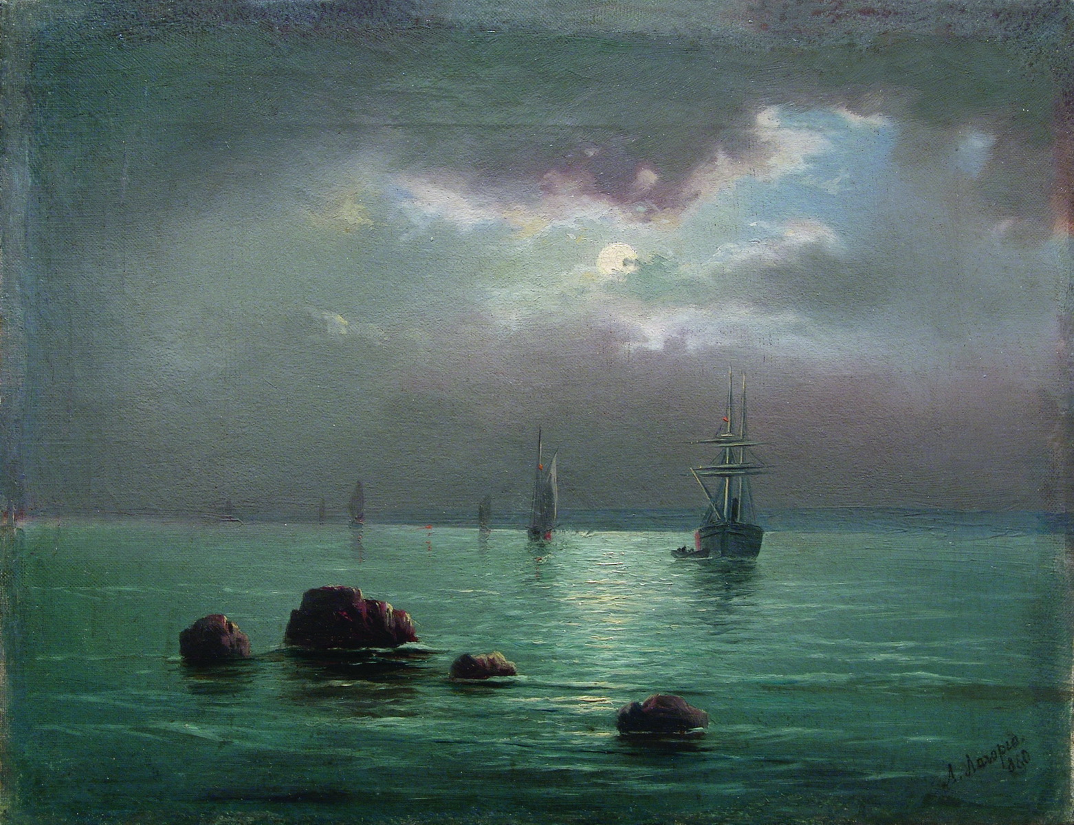 Лагорио. Закат над заливом. 1860