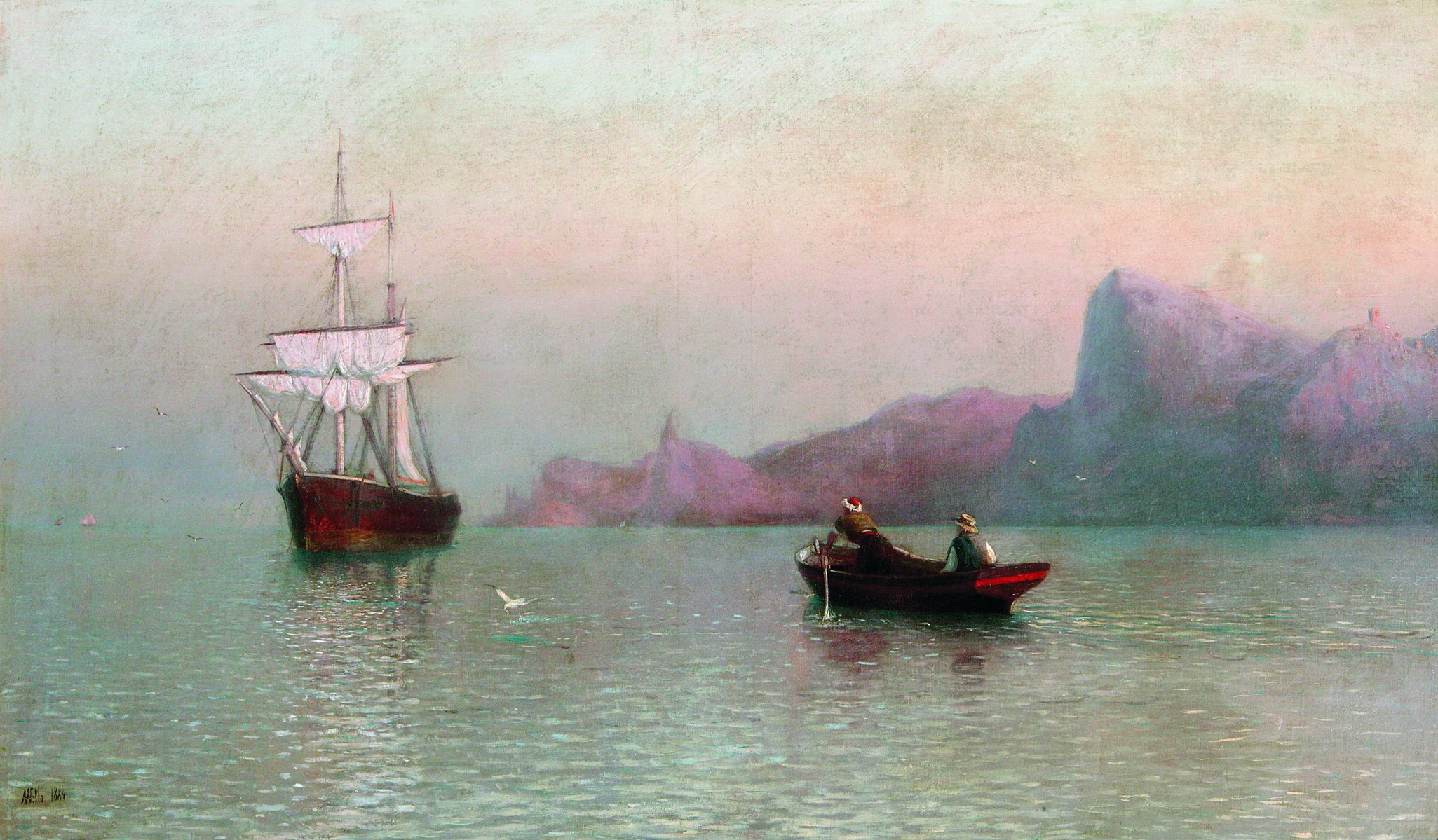 Лагорио. Парусное судно у моря. 1884
