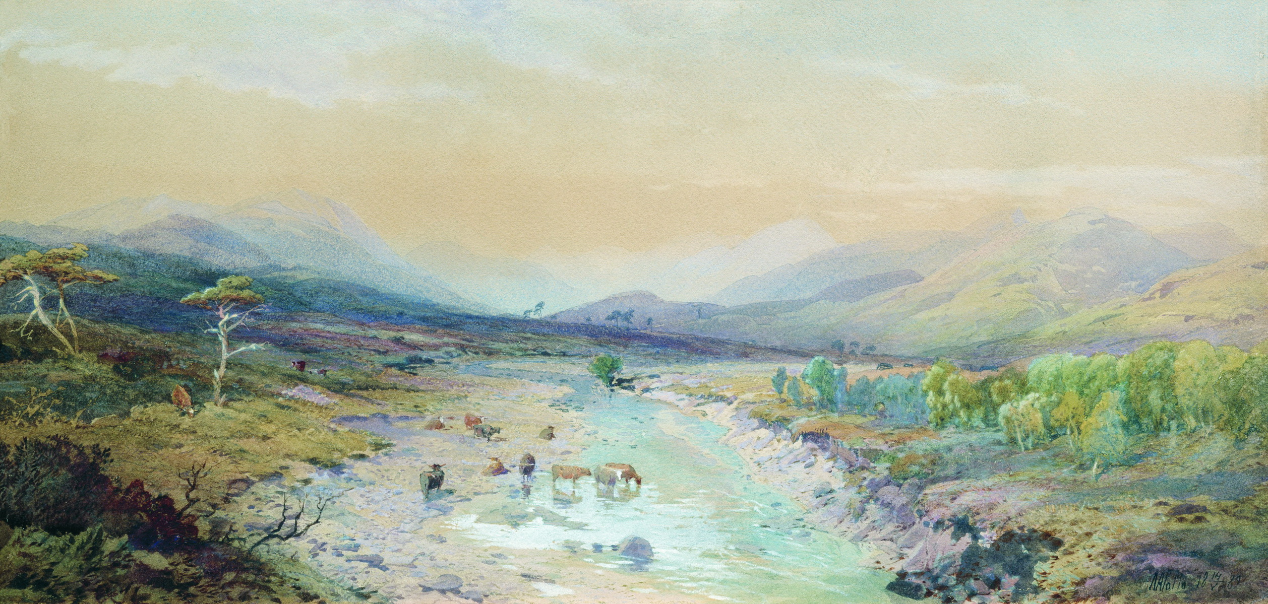 Лагорио. Река в предгорье. 1889