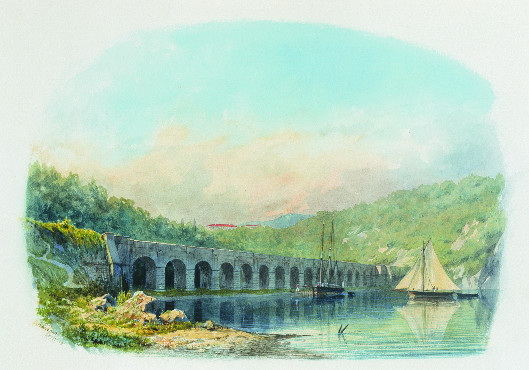 Лагорио. Севастопольский водопровод в Киленбалочной бухте. 1890