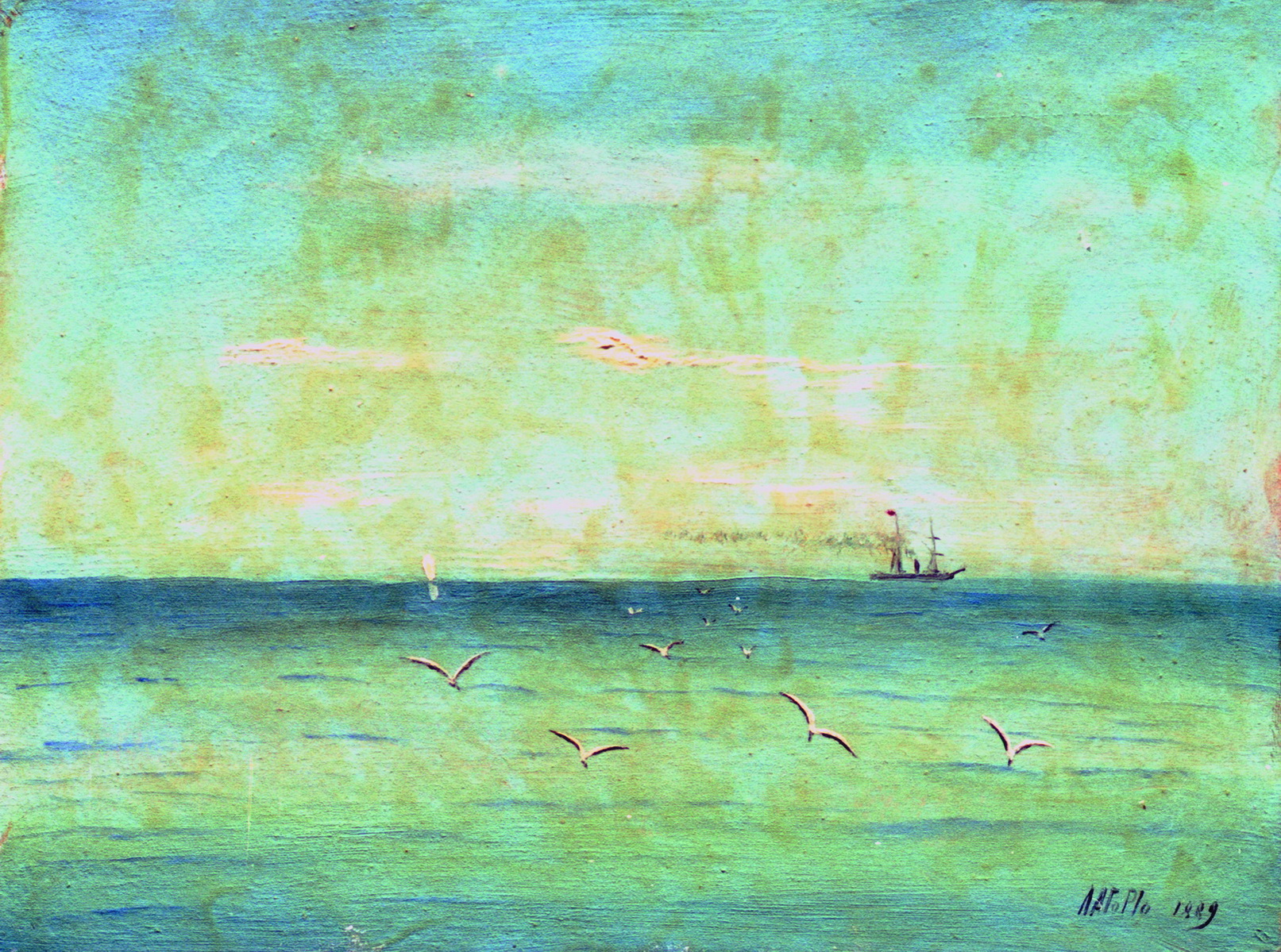 Лагорио. Пейзаж с чайками. 1889