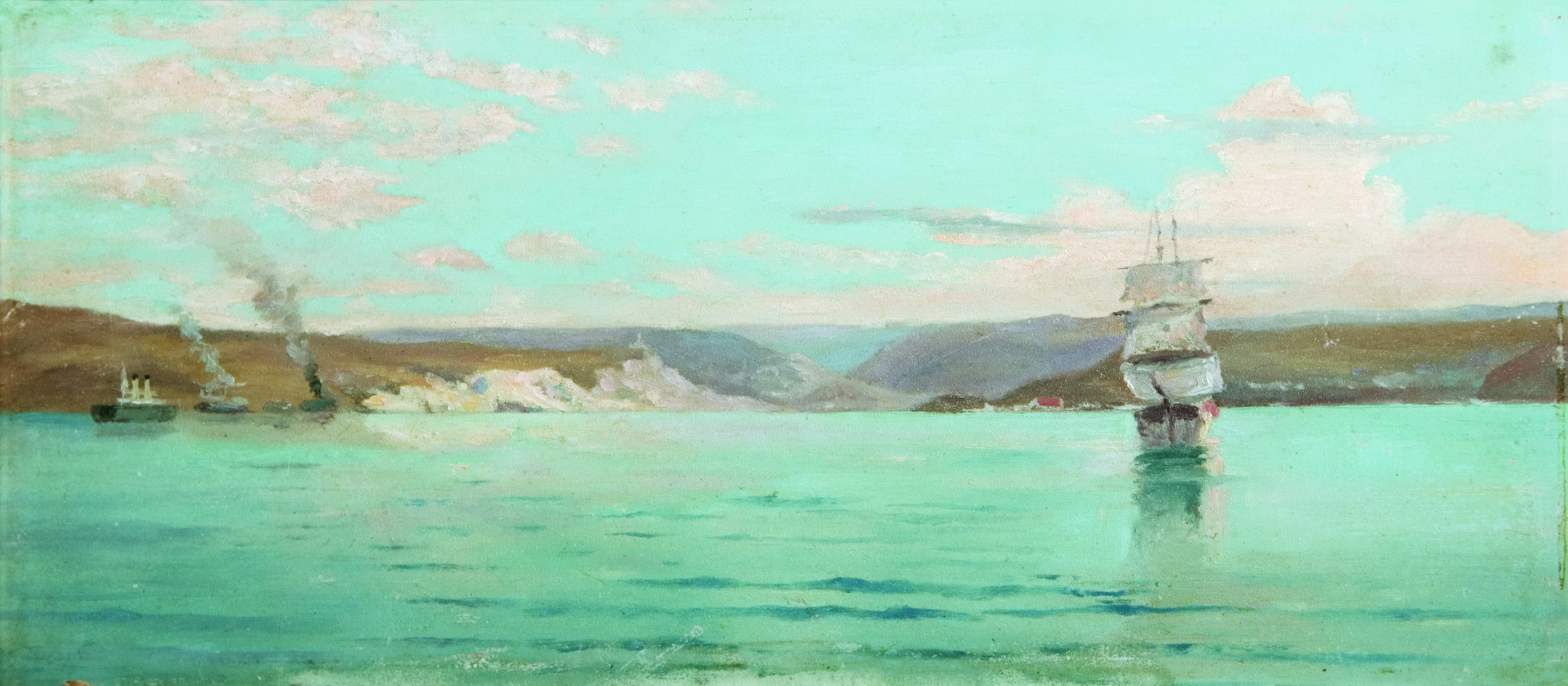 Лагорио. Морской пейзаж с парусником