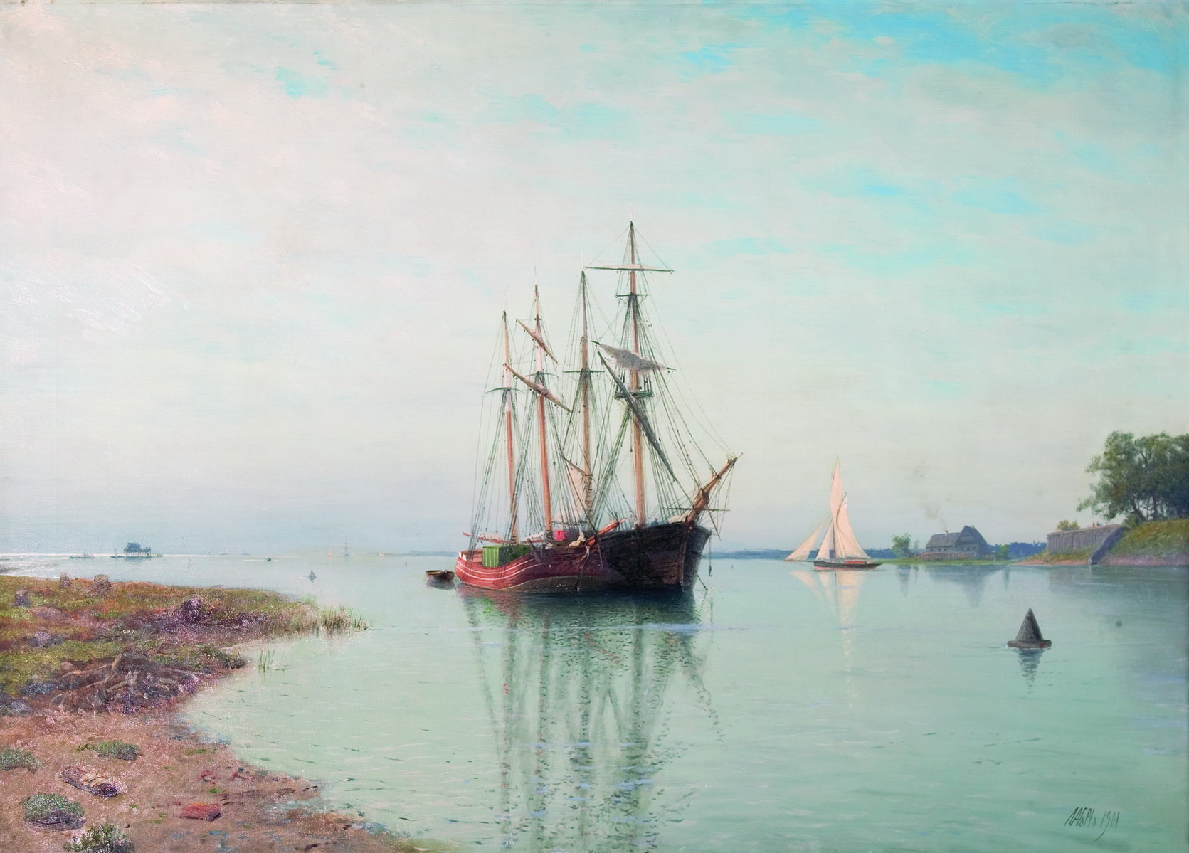 Лагорио. Корабль у берега. 1901