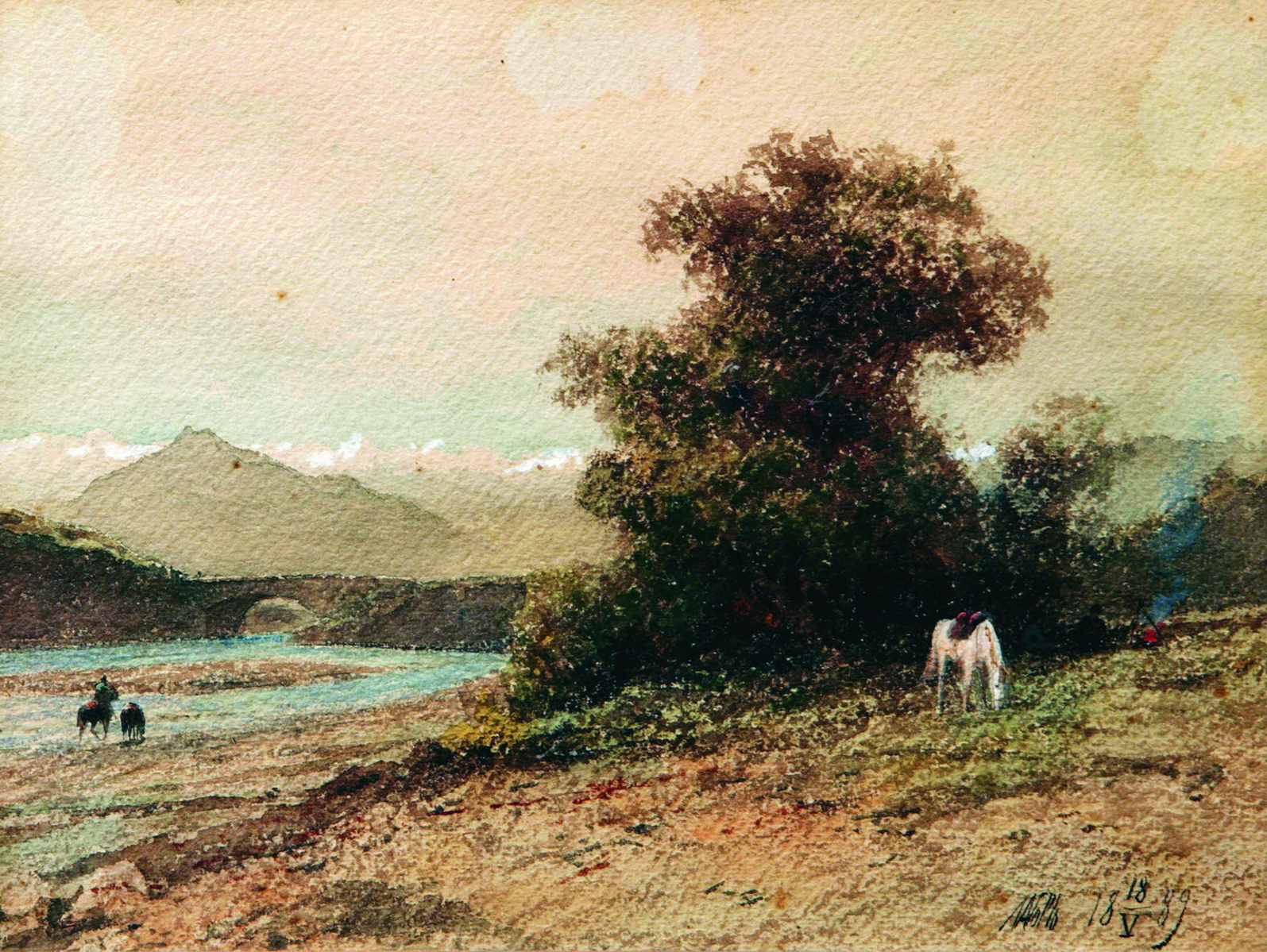 Лагорио. У горной реки. 1889