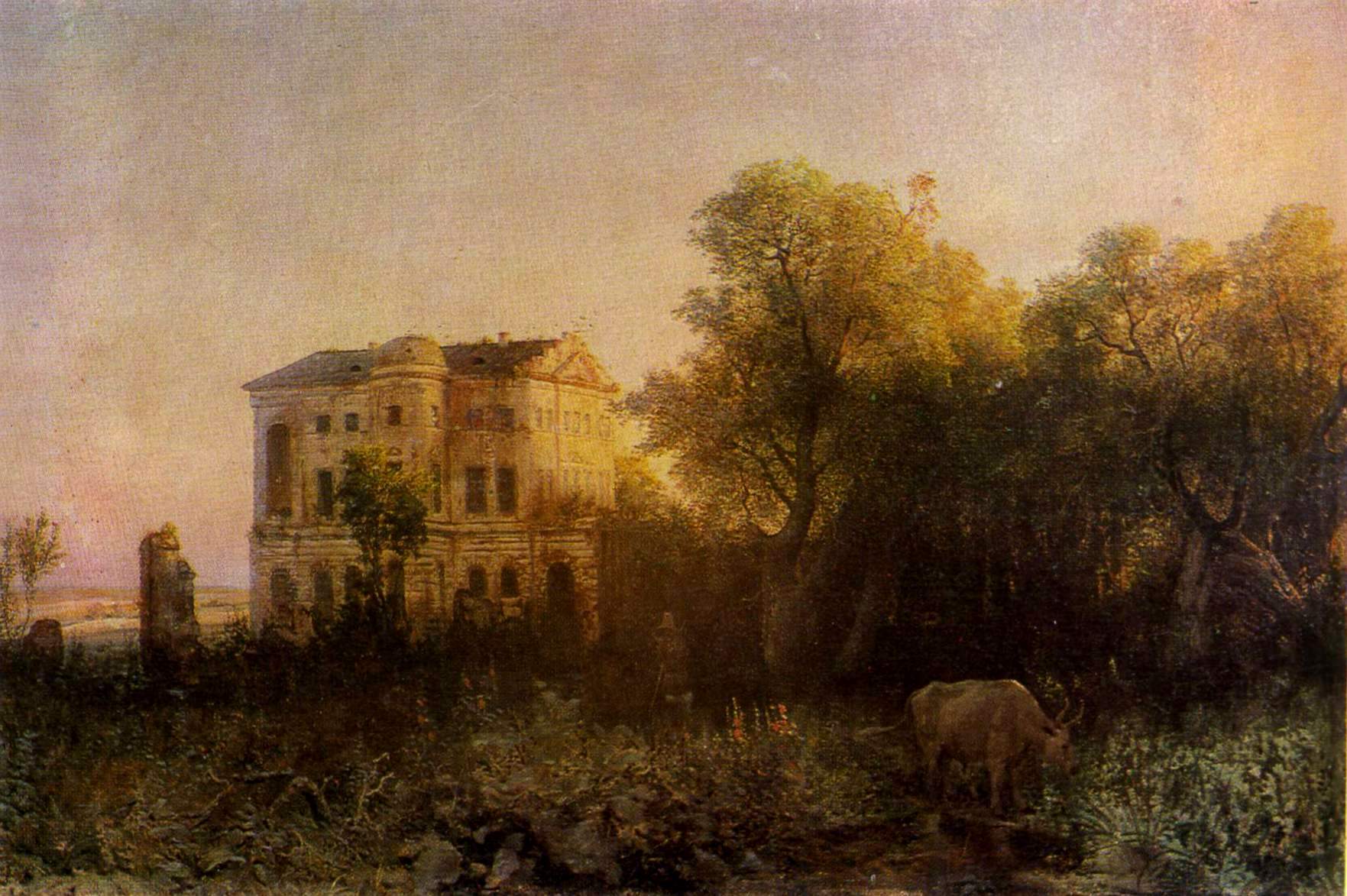Лагорио. Руины дворца Разумовского в Батурине. 1853